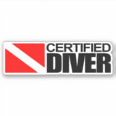 Zertifizierter rechteckiger Aufkleber für Taucher (Vorderseite)