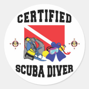 Zertifizierter SCUBA Diver Runder Aufkleber