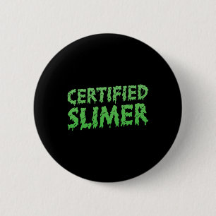 Zertifizierter Slimer Halloween-Schlamm-Text Button