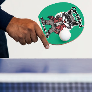 Zertifizierter Spielplatz-Punk Waschbär-Sonnenbril Tischtennis Schläger
