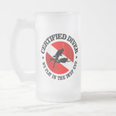 Zertifizierter Taucher (Tiefe Seite) Mattglas Bierglas (Links)