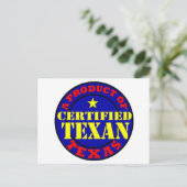 ZERTIFIZIERTER TEXAN POSTKARTE (Stehend Vorderseite)