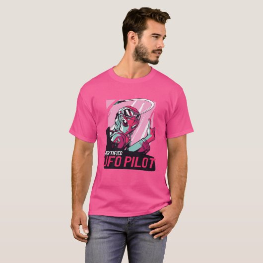 Zertifizierter UFO-Pilot T-Shirt (Vorne ganz)