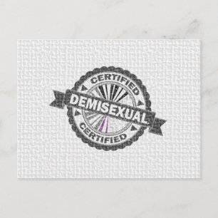 Zertifiziertes Demisexual Pride Siegel der Genehmi Postkarte