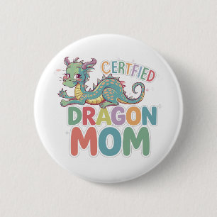 Zertifiziertes Dragon Mama farbenfrohe Gestaltung Button