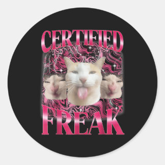 Zertifiziertes Freak Eat Cement Verfluchte Katze F Runder Aufkleber