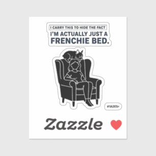 Zertifiziertes Frenchie-Bett Lustiges Französische Aufkleber