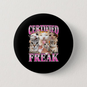 Zertifiziertes Katzen-Grafik-Bootleg-lustiger Gen- Button