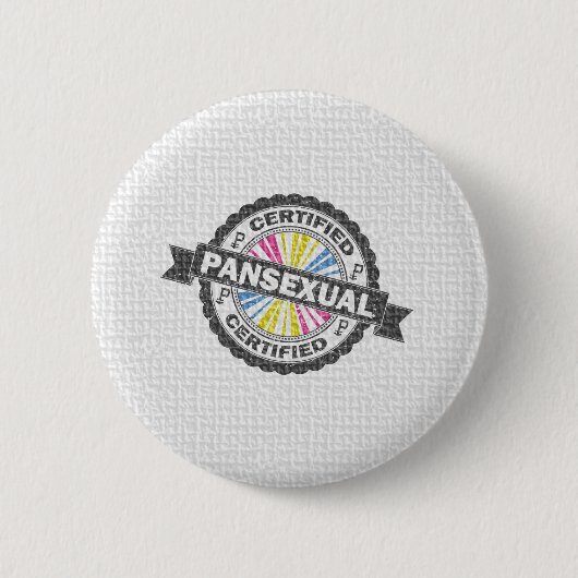 Zertifiziertes Pansexual Pride Siegel der Genehmig Button (Vorderseite)