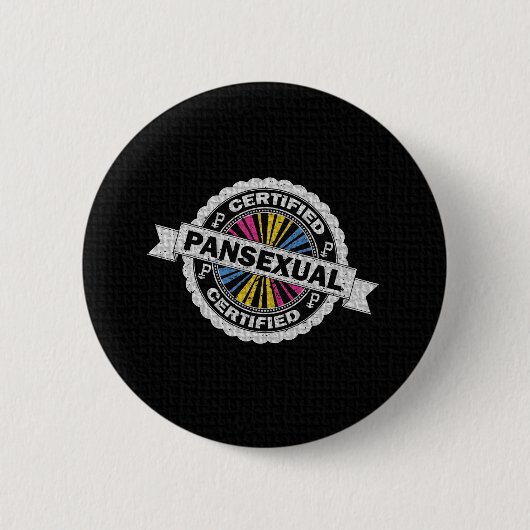 Zertifiziertes Pansexual Pride Siegel der Genehmig Button (Vorderseite)