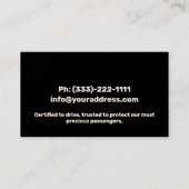 Zertifiziertes Schulbusfahrzeug auf der Straße Visitenkarte (Rückseite)