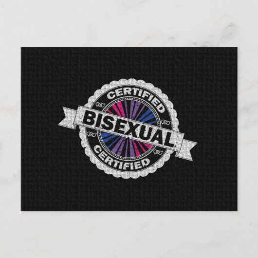 Zertifiziertes Siegel für Bisexuelle Pride Postkarte (Vorderseite)