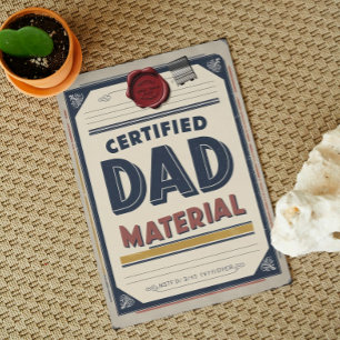 Zertifiziertes Vater Material Vintag Vatertag Karte