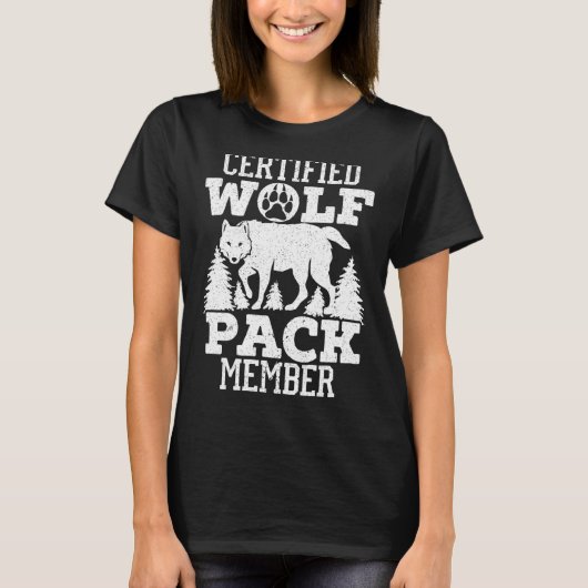 Zertifiziertes Wolf Pack Mitglied Wolf Wildlife An T-Shirt (Vorderseite)
