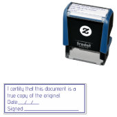 Zertifizierung des Dokuments als echte Kopie Permastempel (Beispiel)