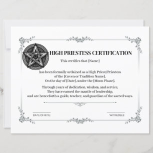 Zertifizierung hoher Priesterinnen