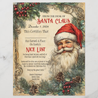 Zertifizierung nach Santa's Nice Briefbogen