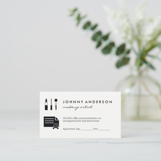 Zertifizierung von Makeup Tools Terminkarte (Stehend Vorderseite)