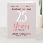 Zertifizierungskarte für Long Service Award Karte (Vorderseite)