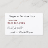 Zertrümmerte vorderes Fenster-alte Visitenkarte (Rückseite)