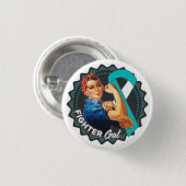 Zervikaler Krebs Kämpfer Gal Button (Vorne & Hinten)