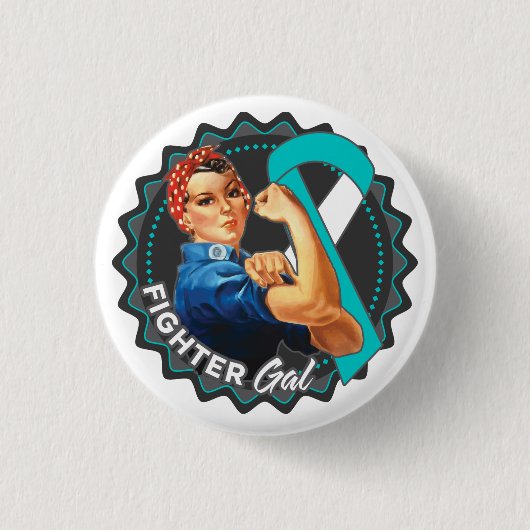 Zervikaler Krebs Kämpfer Gal Button (Vorderseite)