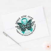 Zervikaler Krebs-Schmetterlingsstamm 2 Runder Aufkleber (Umschlag)