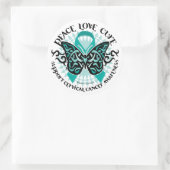 Zervikaler Krebs-Schmetterlingsstamm 2 Runder Aufkleber (Tasche)