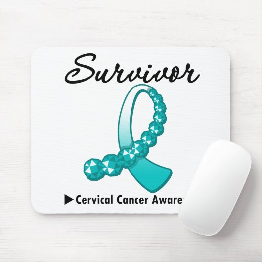 Zervikaler Krebsüberlebender Gemstone Ribbon Mousepad (Mit Mouse)