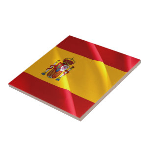 zES002 SPANISCHE WEHENDE FLAGGE, Spanien, Fliese