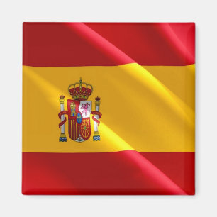 zES002 SPANISH Waving FLAG, Spanien, Kühlschrank Magnet