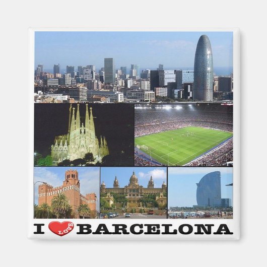 zES022 i Liebe BARCELONA, Spanien, Europa, Kühlsch Magnet (Vorne)