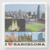 zES022 i Liebe BARCELONA, Spanien, Steinuntersetzer (Vorderseite)