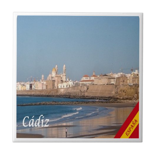 zES028 CADIZ Panorama Spanien, Fliese (Vorderseite)