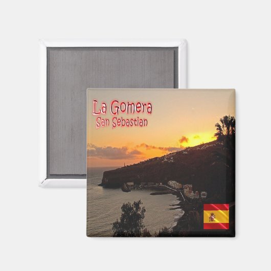 zES029 LA GOMERA Sunset Spanien, Kühlschrank Magnet (Vorderseite/Rückseite)