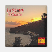 zES029 LA GOMERA Sunset Spanien, Kühlschrank Magnet (Vorne)