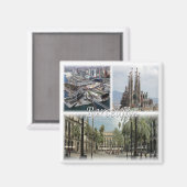 zES031 BARCELONA Spanien - Kühlschrank Magnet (Vorderseite/Rückseite)