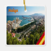 zES032 Panorama von MALAGA, Spanien, Europa, Keramikornament (Vorderseite)