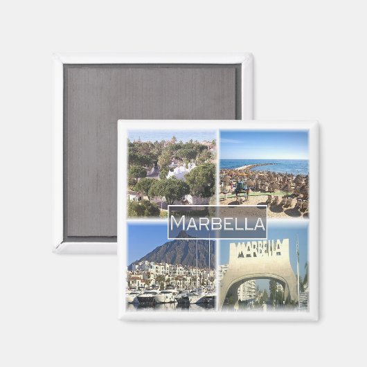 zES035 MARBELLA Spanien, Kühlschrank Magnet (Vorderseite/Rückseite)
