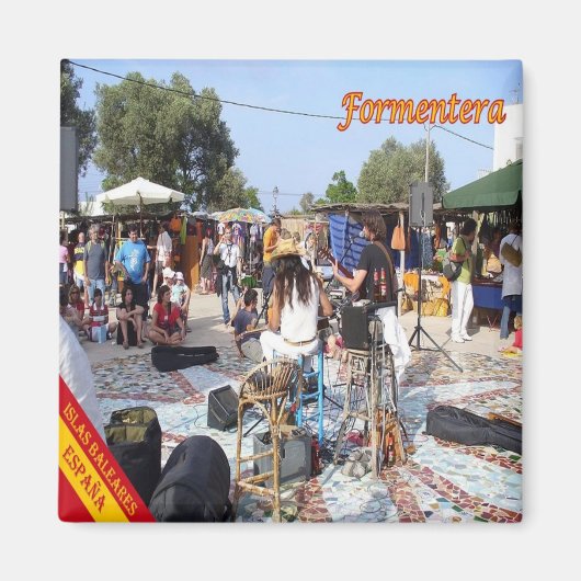 zES038 PILAR Hippy Market Formentera, Kühlschrank Magnet (Vorne)