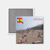 zES040 BARCELONA, The Beach, Spanien, Kühlschrank Magnet (Vorderseite/Rückseite)