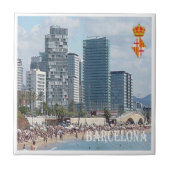 zES042 BARCELONA, The Beach, Spanien, Fliese (Vorderseite)
