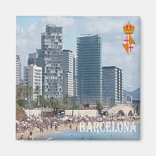 zES042 BARCELONA, The Beach, Spanien, Kühlschrank Magnet