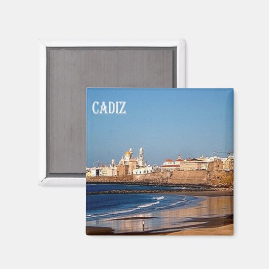 zES050 CADIZ panorama, Spanien, Kühlschrank Magnet (Vorderseite/Rückseite)