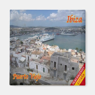 zES054 EIVISSA Altstädter Hafen, Spanien, Kühlschr Magnet
