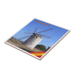 zES062 FORMENTERA WINDMIL, Balearen Spanien, Fliese