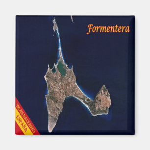 zES069 FORMENTERA-AUSSICHT VON SATELLITEN, Baleare Magnet