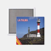 zES080 LA PALMA, LIGHTHOUSE, Spanien, Kühlschrank Magnet (Vorderseite/Rückseite)