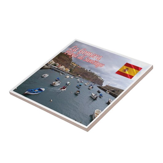 zES084 LA GOMERA, SANTIAGO BEACH, Spanien, Fliese (Seite)