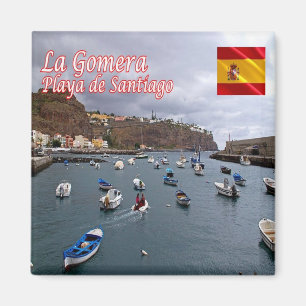 zES084 LA GOMERA, SANTIAGO BEACH, Spanien, Kühlsch Magnet